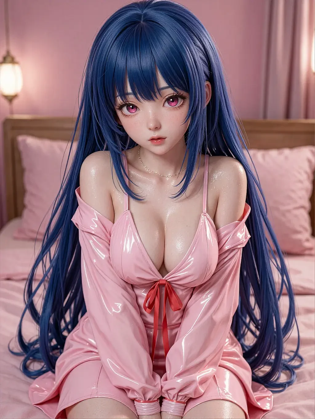 Fictional AI character featured on the third landing page, in warm light